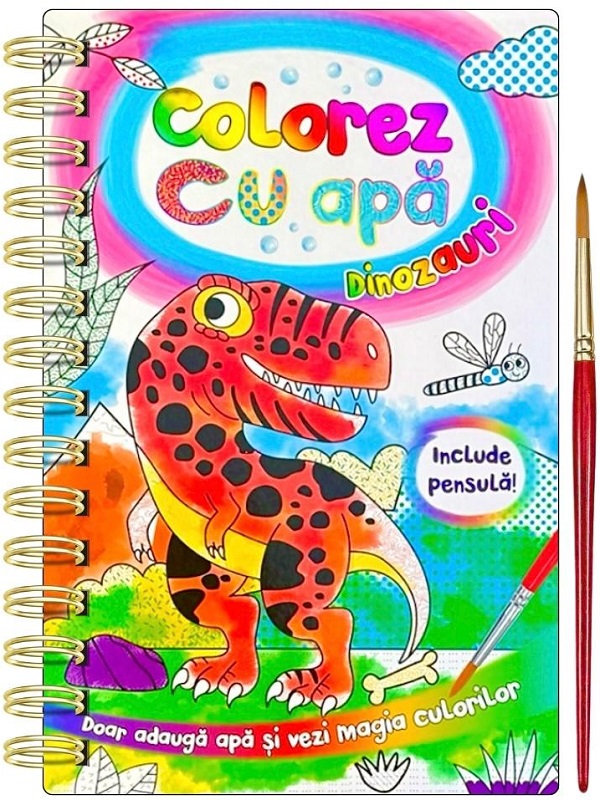 Colorez cu apa: Dinozauri + Pensula