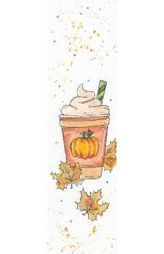 Imaginea produsului 'Semn de carte pictat manual: Toamna cu dovleac'