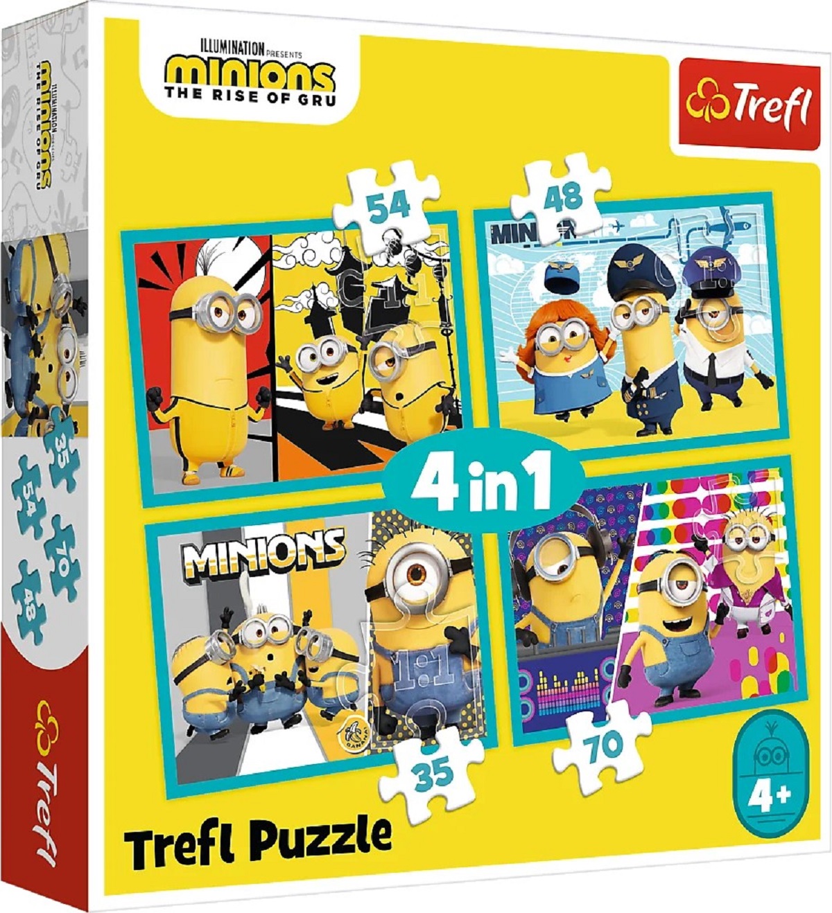 Puzzle 4 in 1: Lumea fericita a minionilor