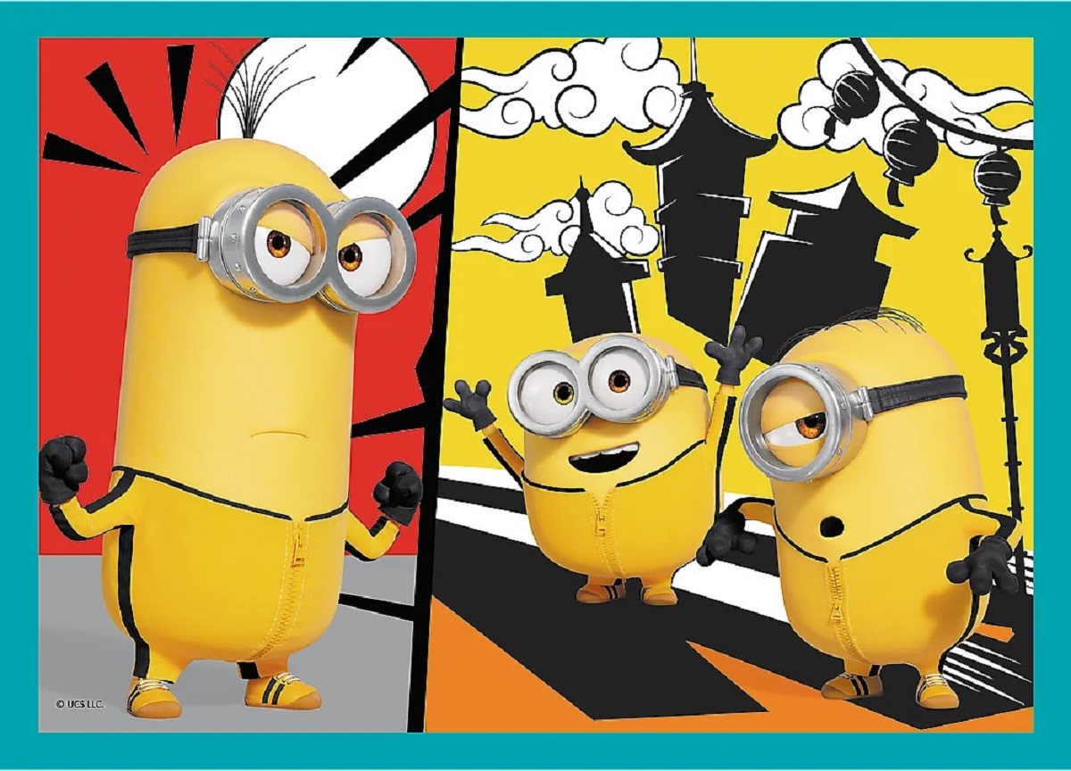 Puzzle 4 in 1: Lumea fericita a minionilor