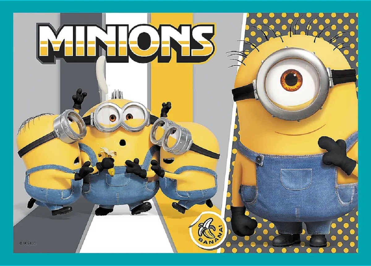 Puzzle 4 in 1: Lumea fericita a minionilor