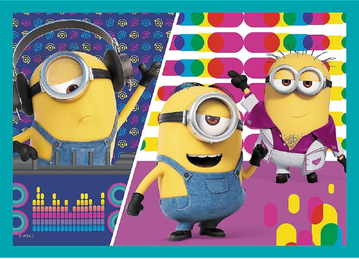 Puzzle 4 in 1: Lumea fericita a minionilor