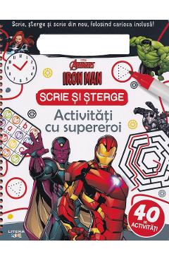 Marvel. Avengers. Iron Man. Scrie si sterge. Activitati cu supereroi