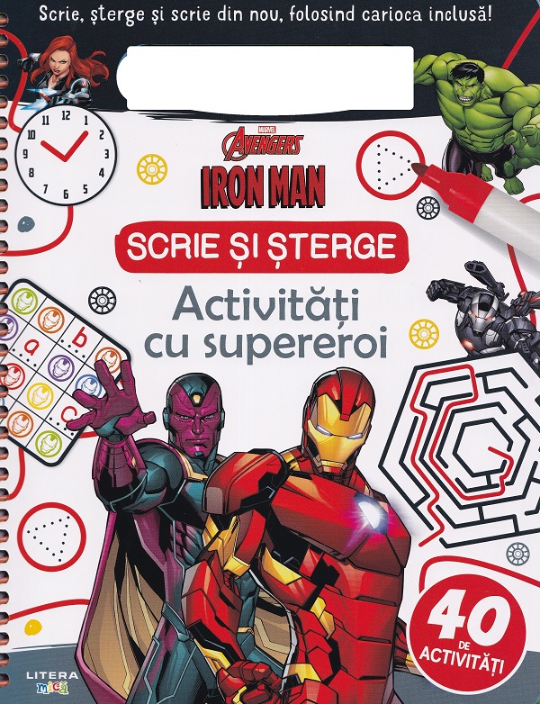 Iron Man. Activitati cu supereroi. Scrie si sterge