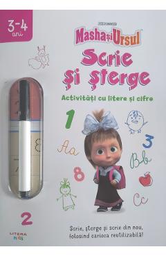 Poza produsului Masha si Ursul. Activitati cu litere si cifre. Scrie si sterge