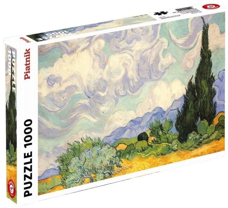 Puzzle 1000: Van Gogh. Campuri de grau cu chiparosi