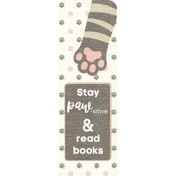 Semn de carte: Pisicuta Stay paw-sitive and read books