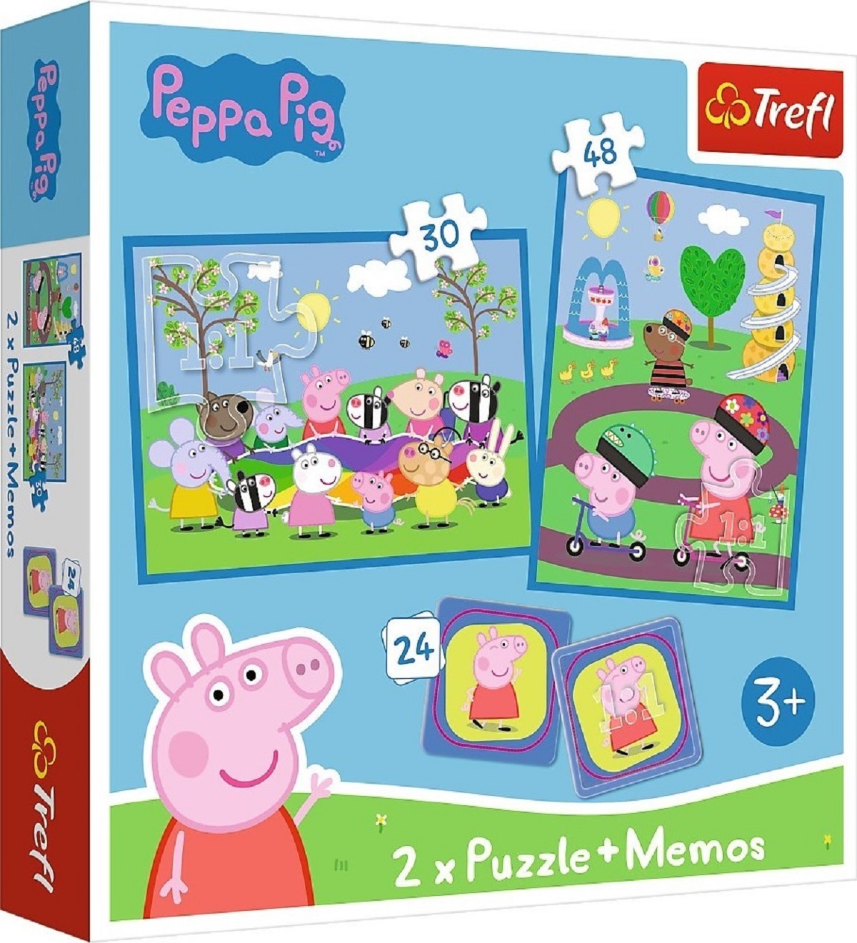 Puzzle 2 in 1: Memo Peppa Pig. Momentele fericite