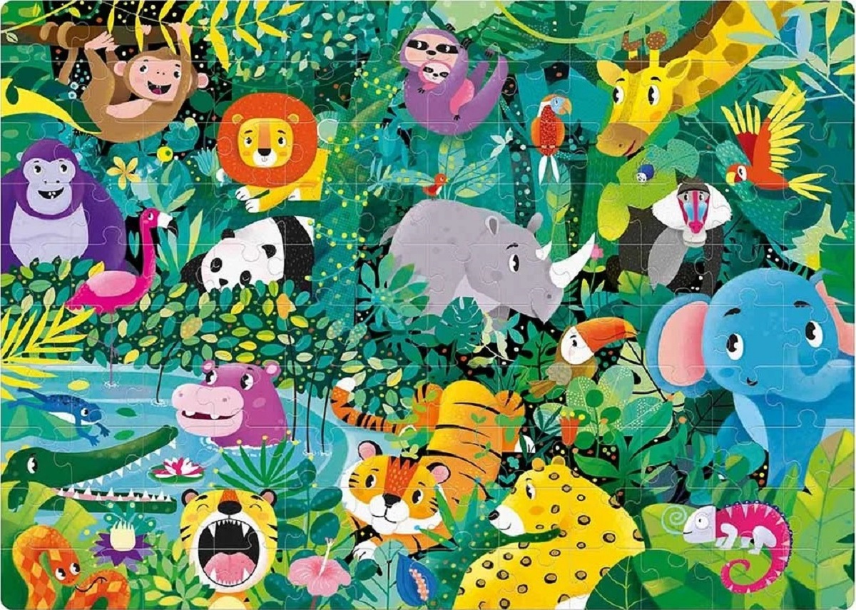 Puzzle fosforescent 120 piese. Jungla