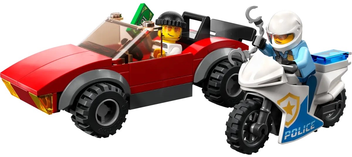 Lego City: Politist pe motocicleta in urmarirea unei masini