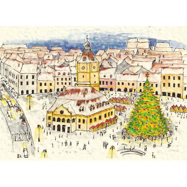Felicitare: Craciun in Piata Sfatului A6