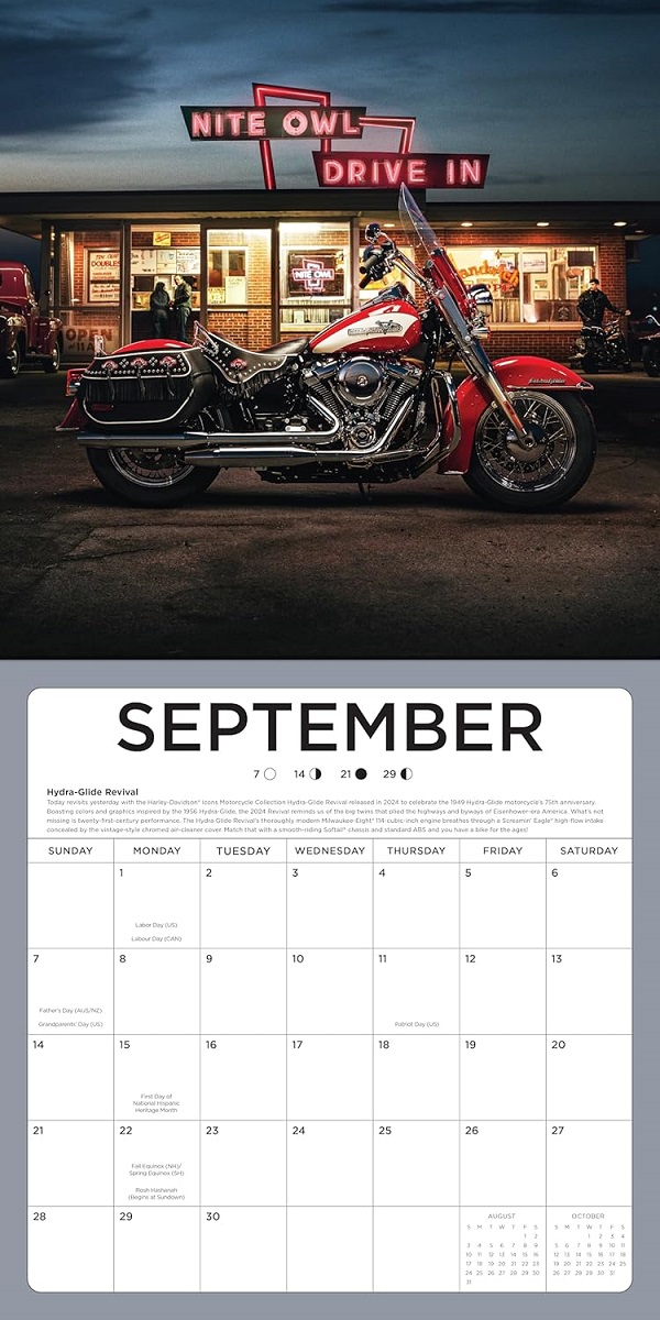 Calendar de perete 2025: Harley Davidson