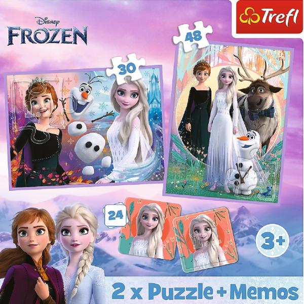 Puzzle 2 in 1 + Memo. Disney Frozen. Printesele si taramul lor