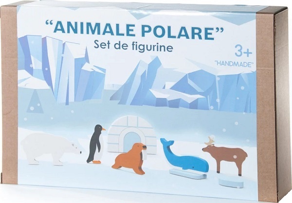 Set figurine din lemn: Animale polare