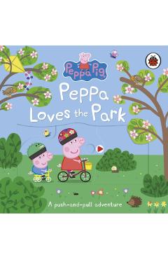 Coperta cărții 'Peppa Pig: Peppa Loves The Park: A push-and-pull adventure -'