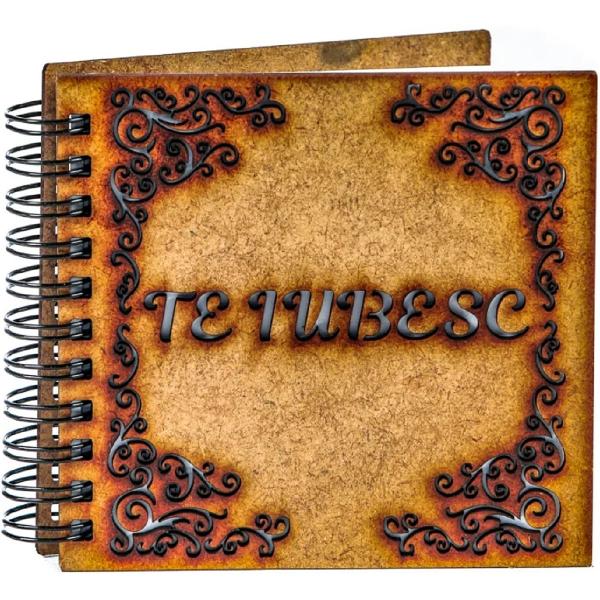 Agenda din lemn: Te iubesc