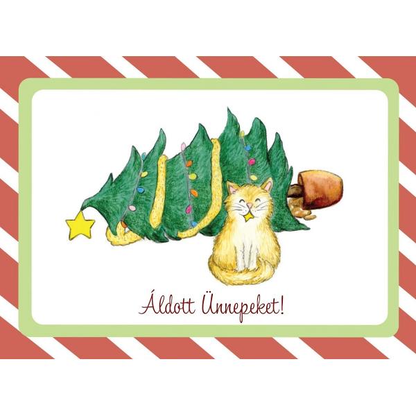 Felicitare: Bob cu brad. Aldott unnepeket!