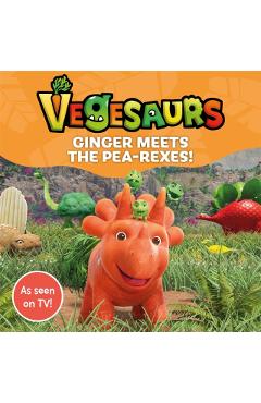 Coperta cărții 'Vegesaurs: Ginger Meets the Pea-Rexes! - Macmillan Children's Books'