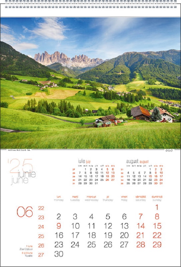 Calendar perete: Peisaje 2025