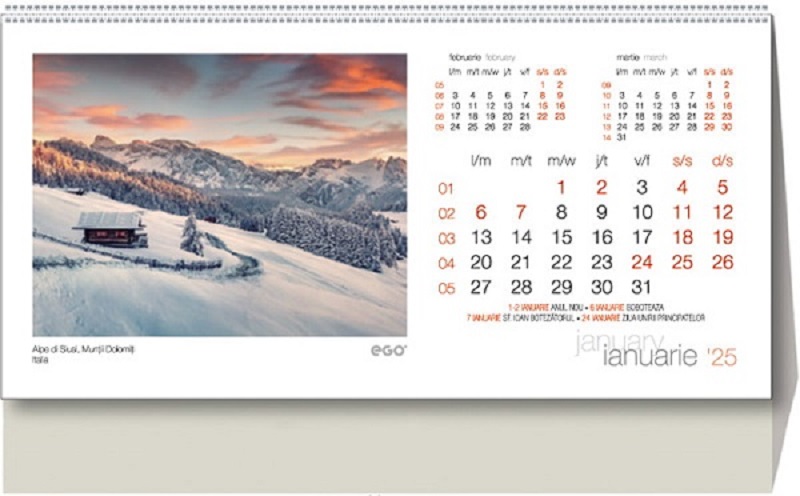 Calendar birou: Peisaje 2025