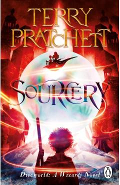 Coperta cărții 'Sourcery - Terry Pratchett'