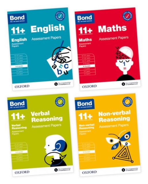 Bond 11+: Bond 11+ English, Maths, Non-verbal Reasoning, Verbal Reasoning Assessment Papers 8-9 years Bundle - 