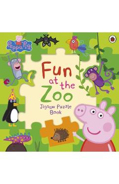 Coperta cărții 'Peppa Pig: Fun at the Zoo Jigsaw Puzzle Book -'