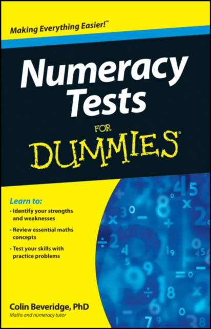 Coperta cărții 'Numeracy Tests For Dummies - Colin Beveridge'