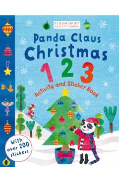 Coperta cărții 'Panda Claus Christmas 123 Activity and Sticker Book -'