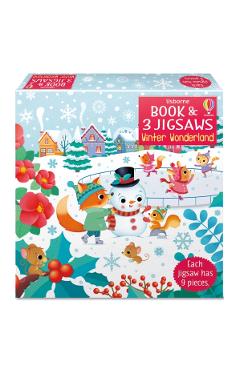 Coperta cărții 'Usborne Book and 3 Jigsaws: Winter Wonderland - Sam Taplin'