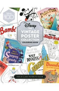 Coperta cărții 'Disney The Vintage Poster Collection Colouring Book -'