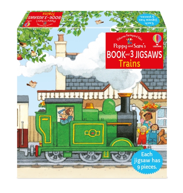 Poppy and Sam's Book and 3 Jigsaws: Trains - Heather Amery