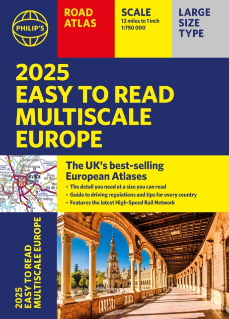 2025 Philip's Easy to Read Multiscale Road Atlas of Europe - 