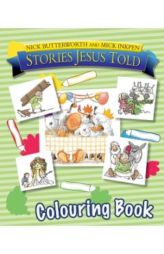 Coperta cărții 'Stories Jesus Told Colouring Book - Nick Butterworth'