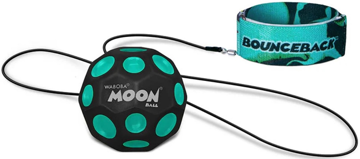 Minge hiperelastica: Waboba Moon ball cu elastic. Verde