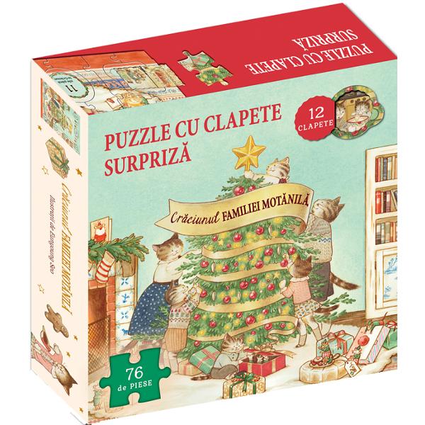 Craciunul familiei Motanila. Carte + Puzzle cu clapete surpriza - Lucy Brownridge