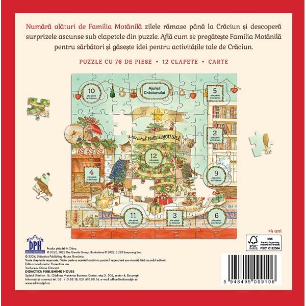 Craciunul familiei Motanila. Carte + Puzzle cu clapete surpriza - Lucy Brownridge