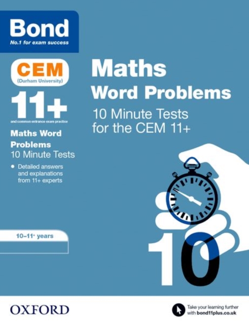 Bond 11+: CEM Maths Word Problems 10 Minute Tests: Ready for the 2025 exam - Michellejoy|bond 11+ Hughes