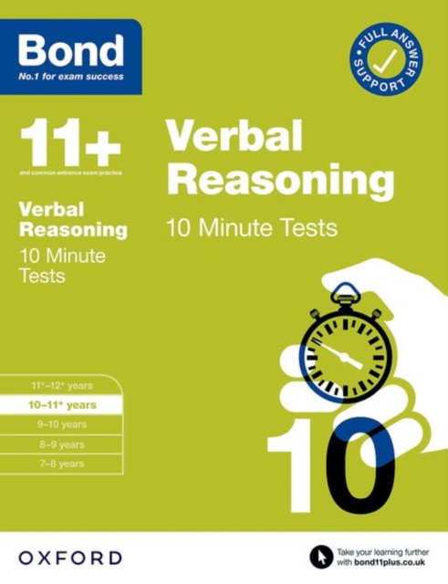 Bond 11+: Bond 11+ 10 Minute Tests Verbal Reasoning 10-11 years: For 11+ GL assessment and Entrance Exams - Frances|bond 11+ Down