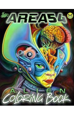 Coperta cărții 'Ron English's Area 54 Alien Coloring Book - Ron English'