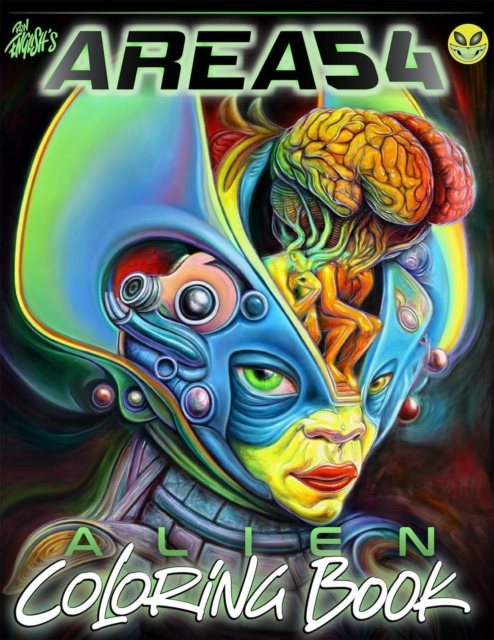 Coperta cărții 'Ron English's Area 54 Alien Coloring Book - Ron English'