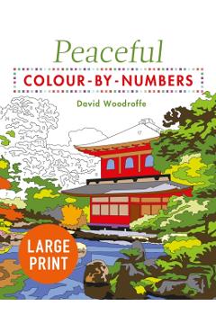 Poza produsului Large Print Peaceful Colour-by-Numbers - David Woodroffe