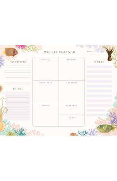 Coperta cărții 'Art of Nature: Under the Sea Weekly Planner Notepad -'
