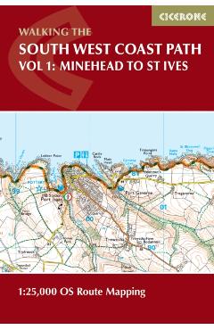 Coperta cărții 'South West Coast Path Map Booklet - Vol 1: Minehead to St Ives - Paddy Dillon'