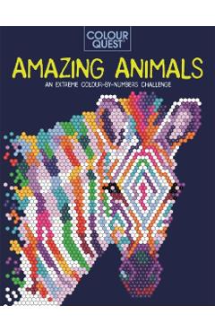 Coperta cărții 'Colour Quest®: Amazing Animals - Lauren Farnsworth'