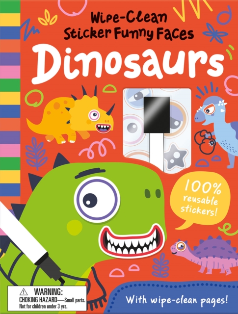 Wipe-Clean Sticker Funny Faces Dinosaurs - Rob Abbott