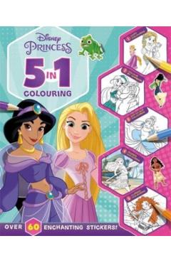 Coperta cărții 'Disney Princess: 5 in 1 Colouring -'
