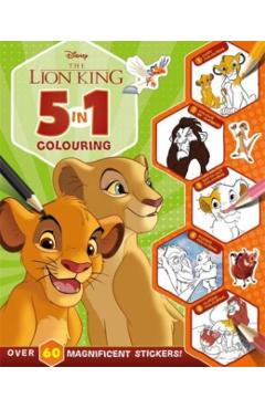 Coperta cărții 'Disney The Lion King: 5 in 1 Colouring -'