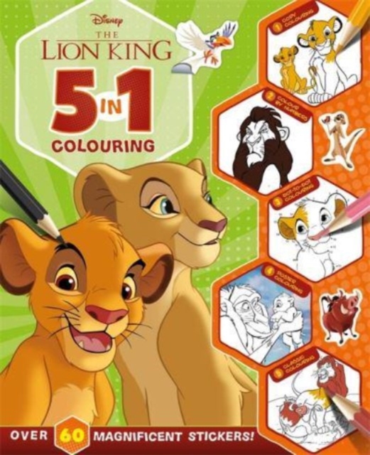 Coperta cărții 'Disney The Lion King: 5 in 1 Colouring -'