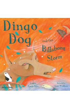 Coperta cărții 'Dingo Dog and the Billabong Storm - Andrew Fusek Peters'